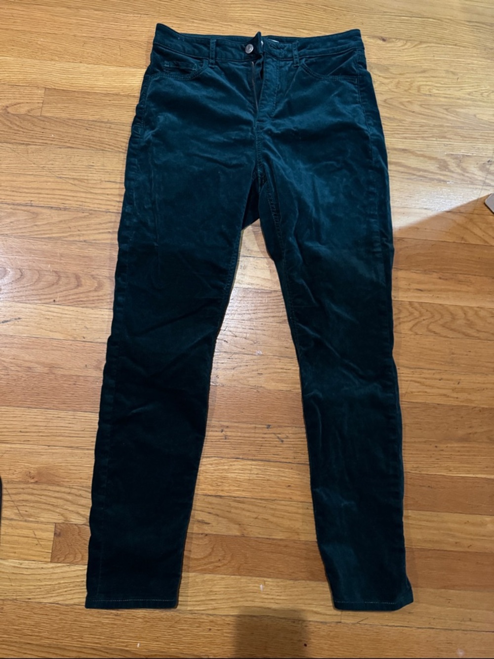 LOFT Hunter green Skinny velour Jeans